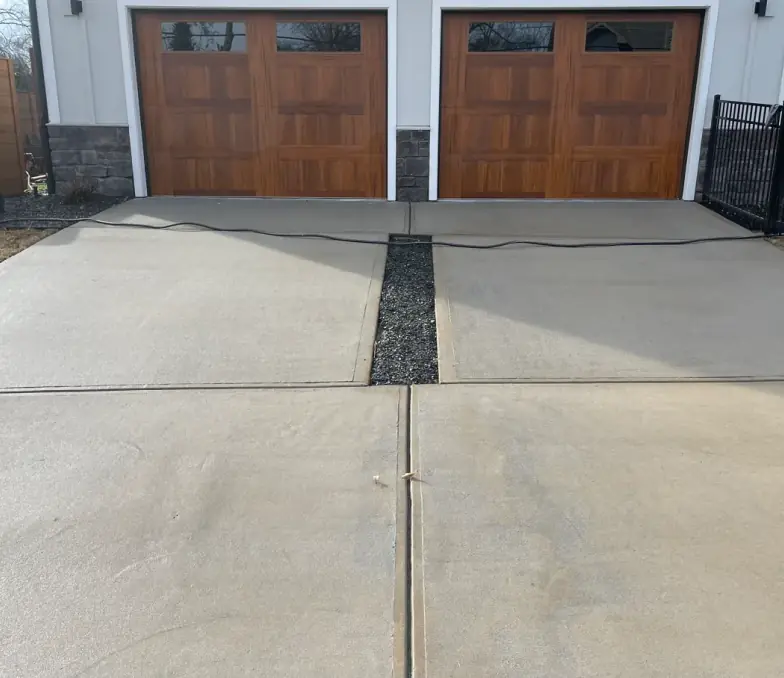 Driveway after pressure washing